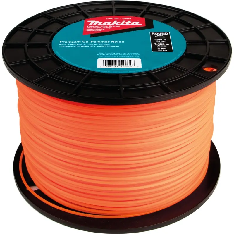 0.095" Orange Round Trimmer Line – 1,400 Ft Spool (5 Lbs) 1