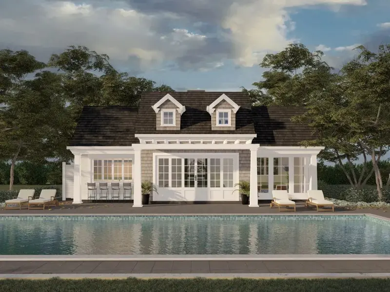 1270 Sq Ft Craftsman Pool House Including Lounge, Wet Bar, And Secluded Bedroom 1