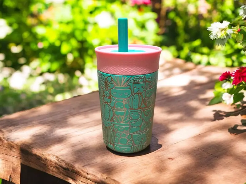 12Oz Leakproof Kids Tumbler – Succulent Theme 1
