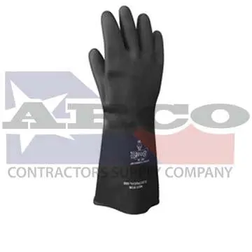 15-Inch Black Rubber Work Gloves – 40 Mil Thickness, Size 9 1