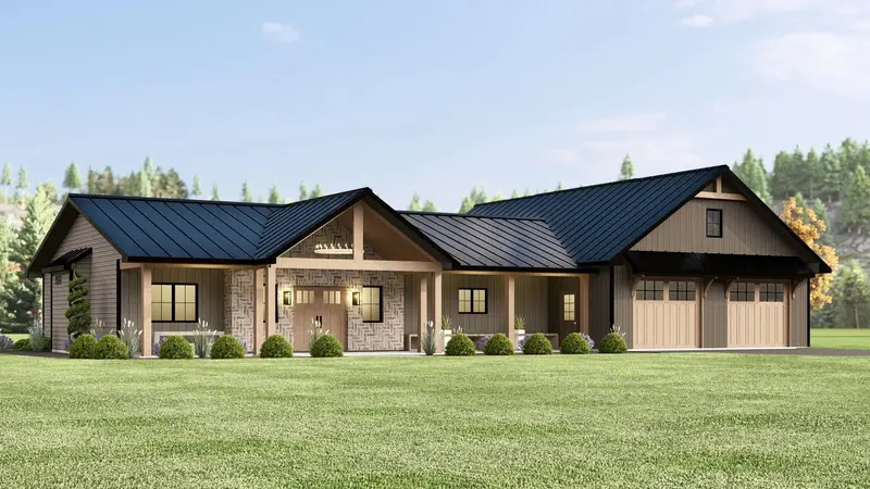 1,633 Sq Ft Barndominium With 3 Bedrooms & Integrated Garage 1