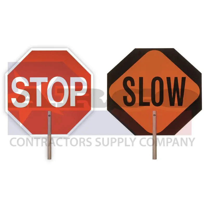 18-Inch Stop/Slow Traffic Control Paddle With 10-Inch Handle 1