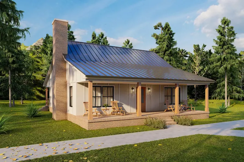 2-Bedroom House Plan With Loft, Rear Porch, And Cozy Layout 1