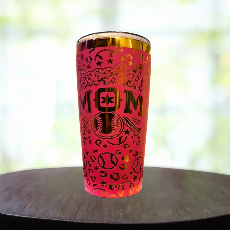 20 Oz Baseball Mom Sports Theme Tumbler 1