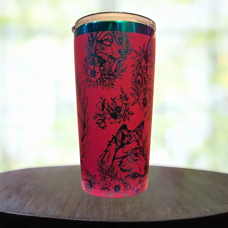 20 Oz Wolf Silhouette Insulated Tumbler 1