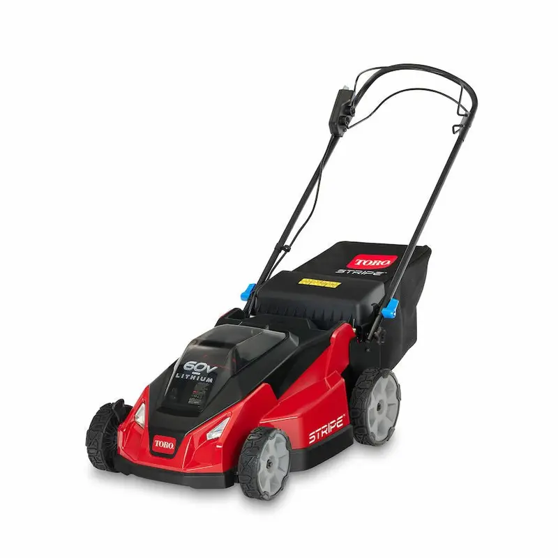 21-Inch Stripe Battery-Powered Rwd Lawn Mower – Dual Blades, Super Bagger, Headlights, 7.5Ah (Model 21623) 1