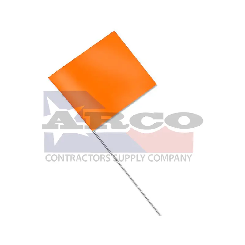 21" Orange Safety Pin Flag – High-Visibility Stake 1