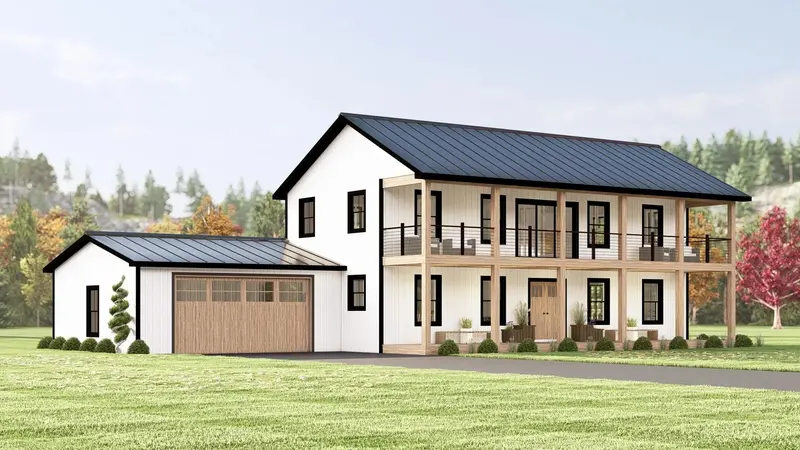 2,392-Sq-Ft Four-Bedroom Home Plan With Loft, Mudroom, And Covered Front Porch 1