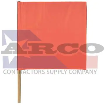 24-Inch Safety Caution Flag With 36-Inch Wooden Dowel Pole 1