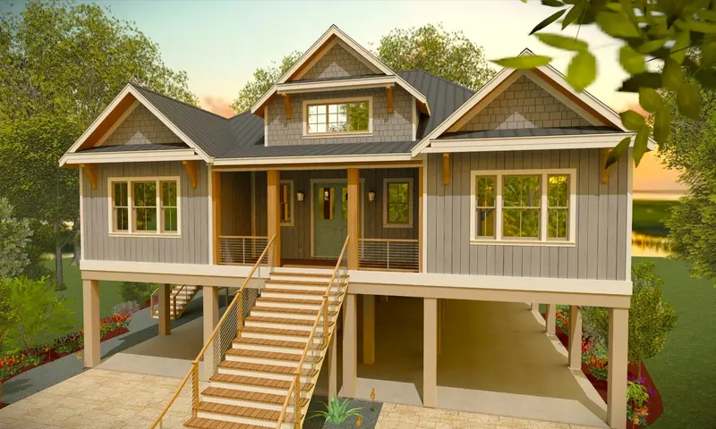 2,409 Sq Ft Coastal Contemporary Home With Private Elevator And Attached Garage 1