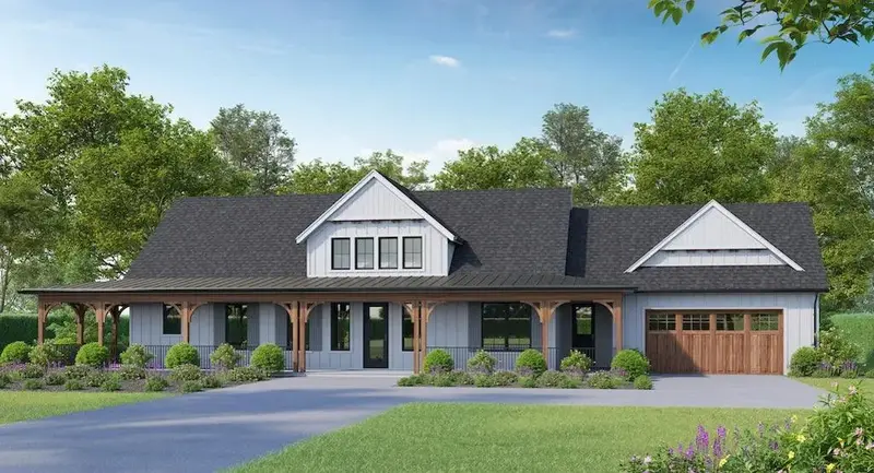 3-Bedroom Home Plan With Front-Loading Garage & Full Basement 1