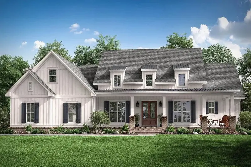 3-Bedroom Home With Functional Bonus Room And Distinctive Covered Porch Architecture 1