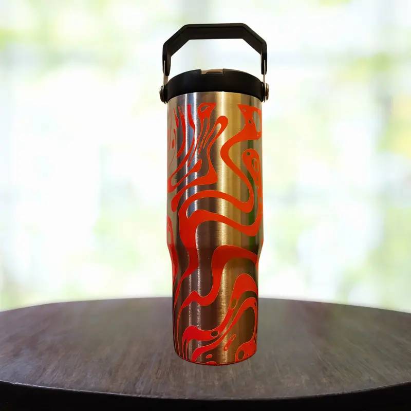 30 Oz Abstract Art Swing Handle Tumbler 1