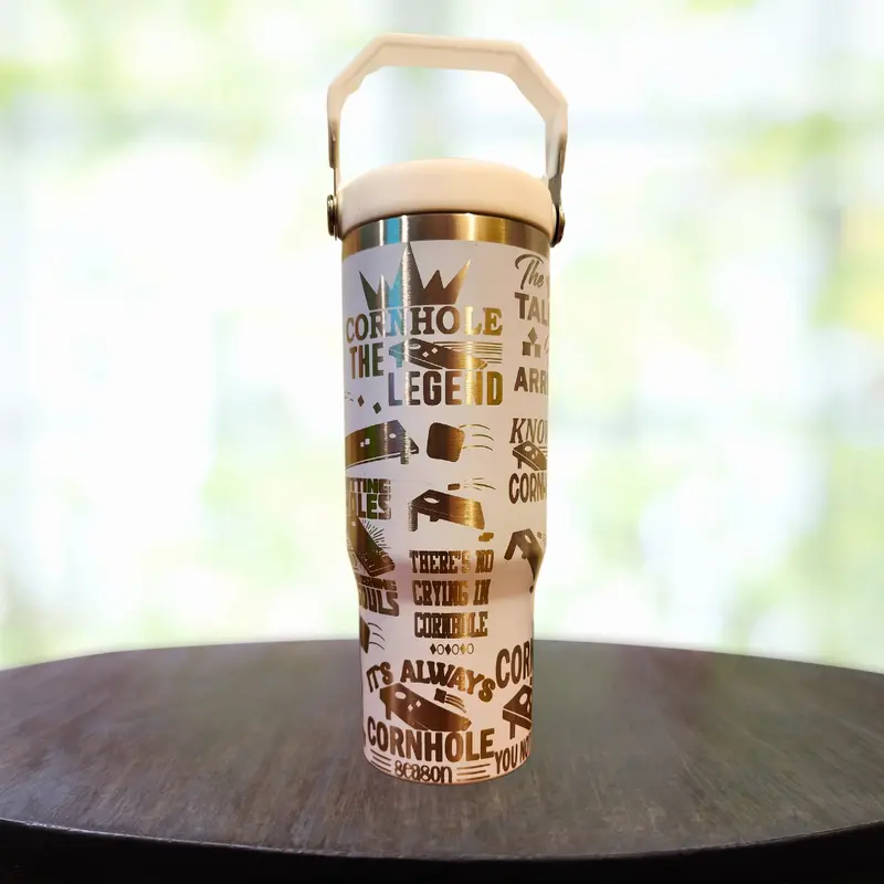 30 Oz Cornhole Game Swing Handle Tumbler 1