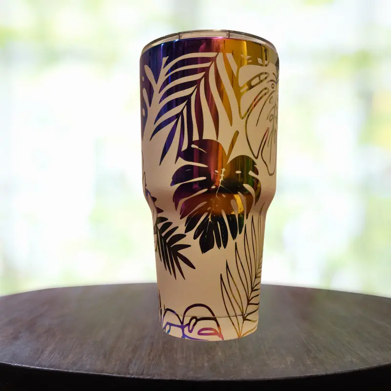 30 Oz Monstera Leaf Tropical Tumbler 1
