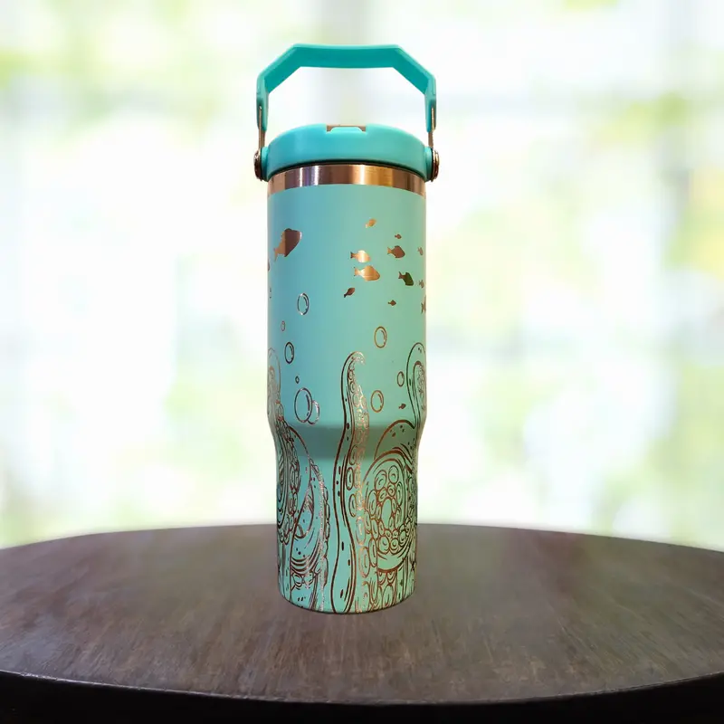 30 Oz Octopus Illustration Swing Handle Tumbler 1