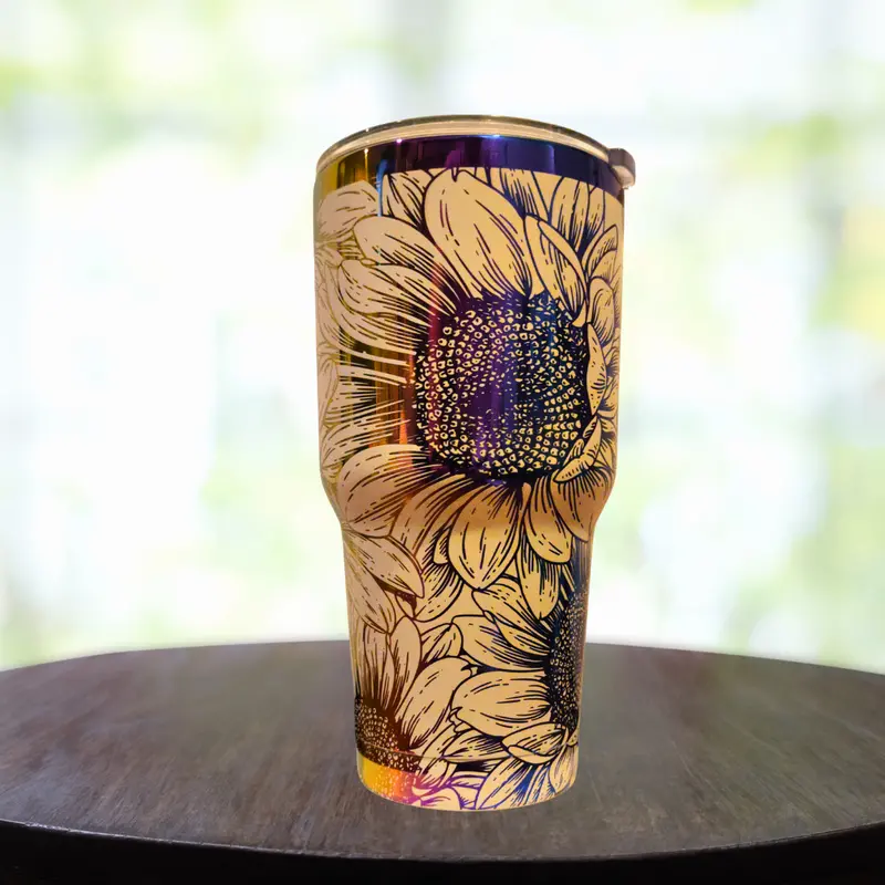 30 Oz Sunflower Botanical Design Tumbler 1