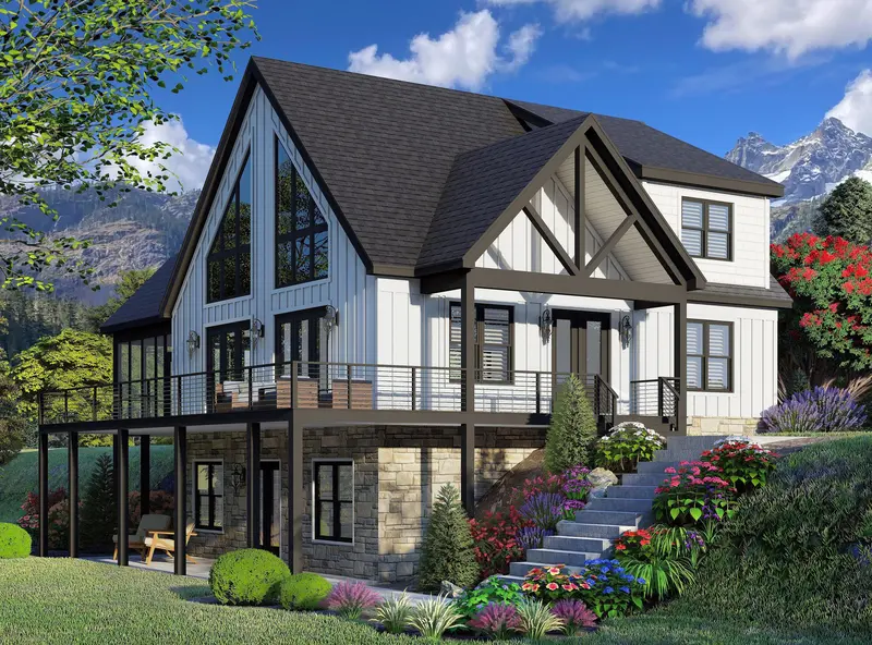 3,325 Sq Ft Slope-Adapted Country Home – Spacious & Lot-Optimized Design 1