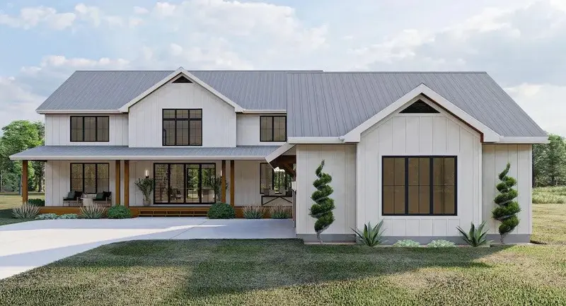 3,379-Square-Foot Courtyard Home With Full Wraparound Porch 1