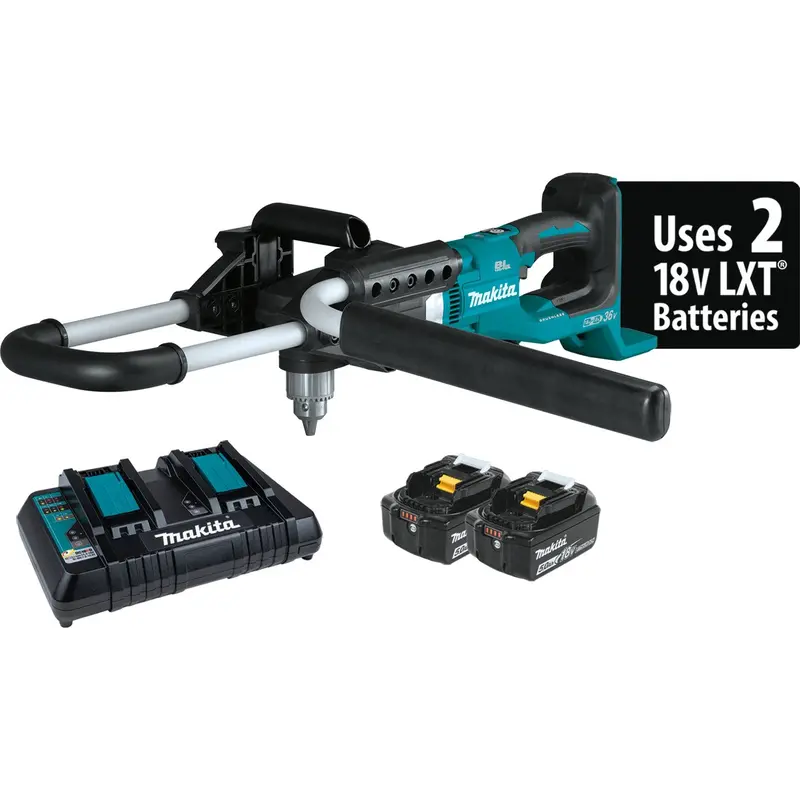 36V Dual-Battery Earth Auger Kit – 5.0Ah Cells Included (Auger Bits Sold Separately) 1