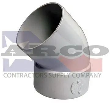4-Inch Pvc 45° Elbow – Hub X Hub Configuration 1
