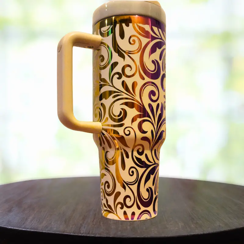 40 Oz Elegant Filigree Pattern Tumbler 1