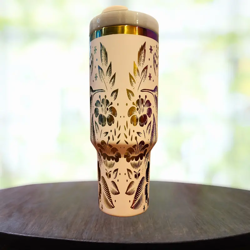 40Oz Hummingbird Art Vacuum Tumbler 1
