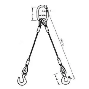 5/8" Diameter X 8' Double-Eye Wire Rope Sling 1