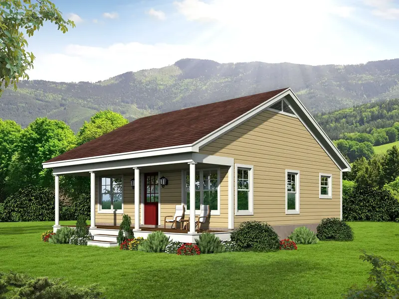 676-Square-Foot Minimalist One-Bedroom Cottage With Covered Porch And Clean Aesthetic 1