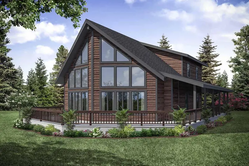 A-Frame House Plan – 2,060 Sq Ft With Loft, Covered Porch, And Walk-In Pantry 1