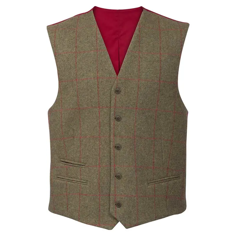 Alan Paine Combrook Lined Back Waistcoat In Tweed 1