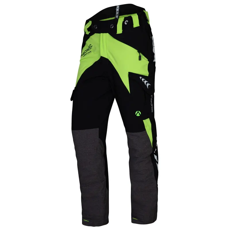 At4040 Breatheflex Chainsaw Trousers – Class 2 Protection, Lime High-Visibility 1