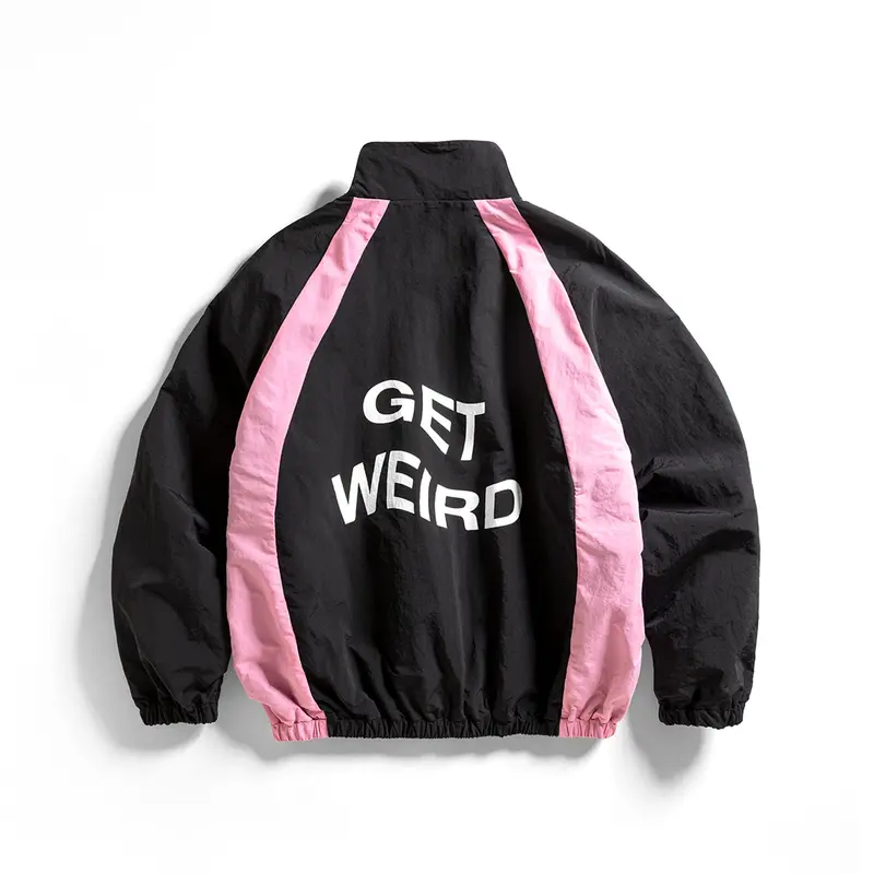 Black And Pink Athletic Track Jacket 1