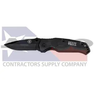 Black Drop-Point Work Knife – Stainless Blade, Textured Grip Handle 1