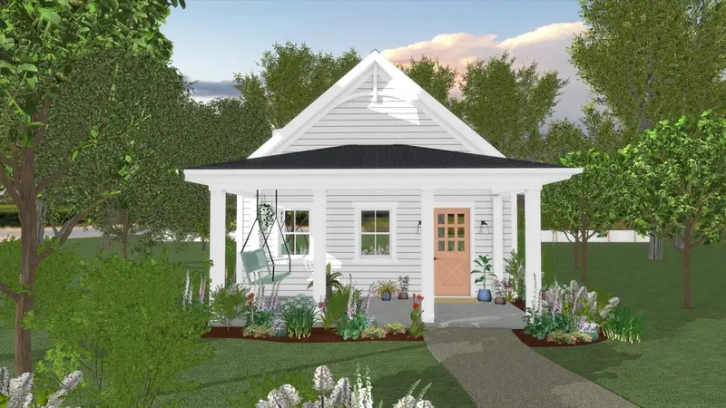 Charming 848 Sq Ft Tiny Home With Front Porch And Streamlined Open-Plan Interior 1