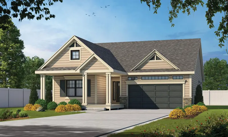 Classic Two-Bedroom House With Front Porch Appeal, Unfinished Basement For Customization, And 2-Car Garage (1,542 Sq Ft) 1