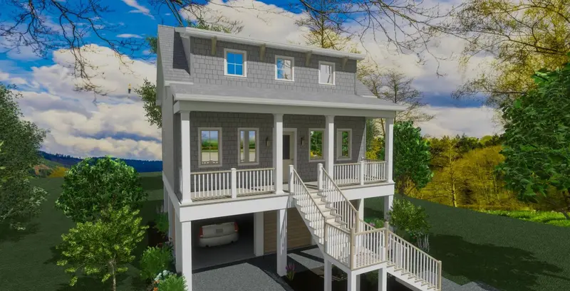 Coastal-Inspired 1,144 Sq Ft Two-Story Home With Garage And Second-Floor Suite 1