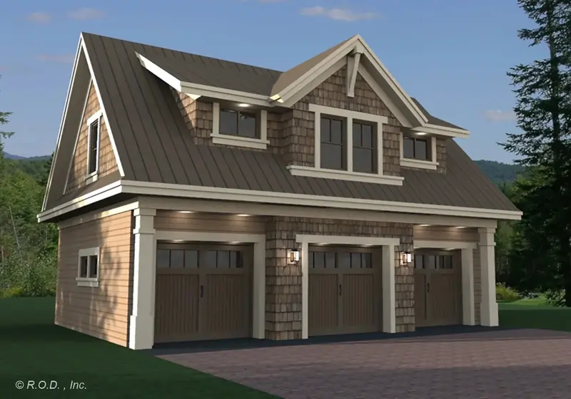 Compact Garage Apartment: 938 Sq Ft With Full Second-Floor Residence And Triple-Car Garage 1