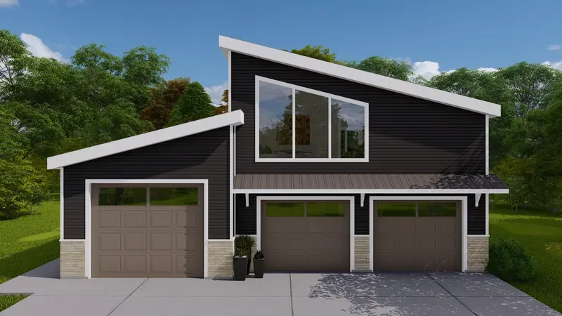 Contemporary Adu With Integrated Three-Car Garage And Outdoor Deck | 1,207 Sq Ft Accessory Dwelling Unit 1