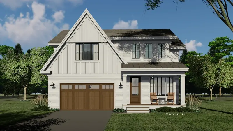 Contemporary Farmhouse Design: Spacious Two-Story Plan Featuring An Upper-Level Owner’S Retreat 1