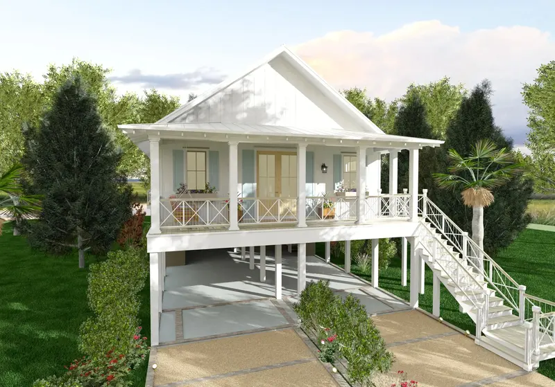 Cottage-Style Coastal Residence: 1,547 Sq Ft With Extended Porch Areas 1