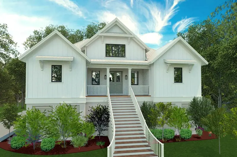 Country Cottage Design: 2,343 Sq Ft, Dual Covered Porches, And Ample Garage Storage 1