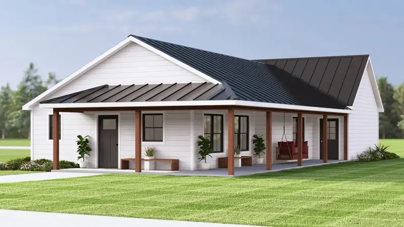 Cozy 999 Sq. Ft. Craftsman-Inspired Adu With Full Wraparound Porch & Integrated Garage 1