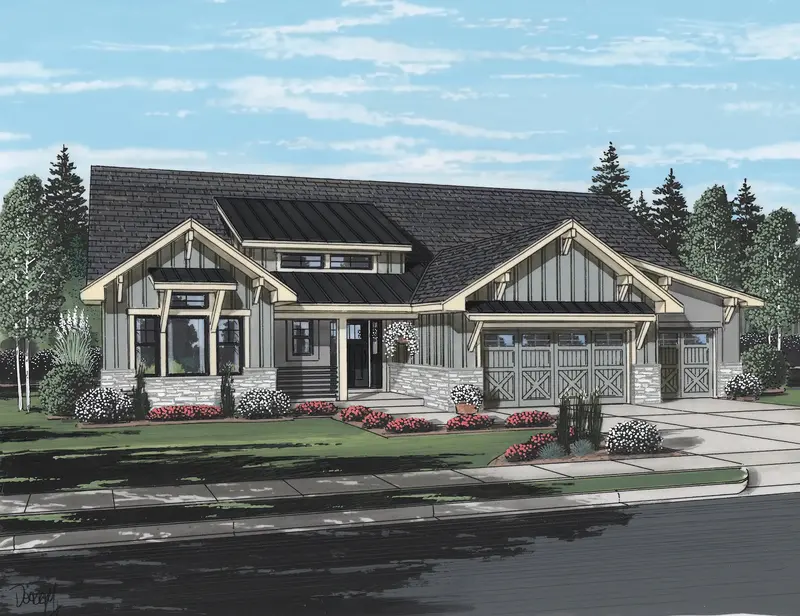Craftsman-Inspired Residence With Full Basement, 3 Bedrooms, Dedicated Study Space, And 3-Car Garage (3,813 Sq Ft) 1