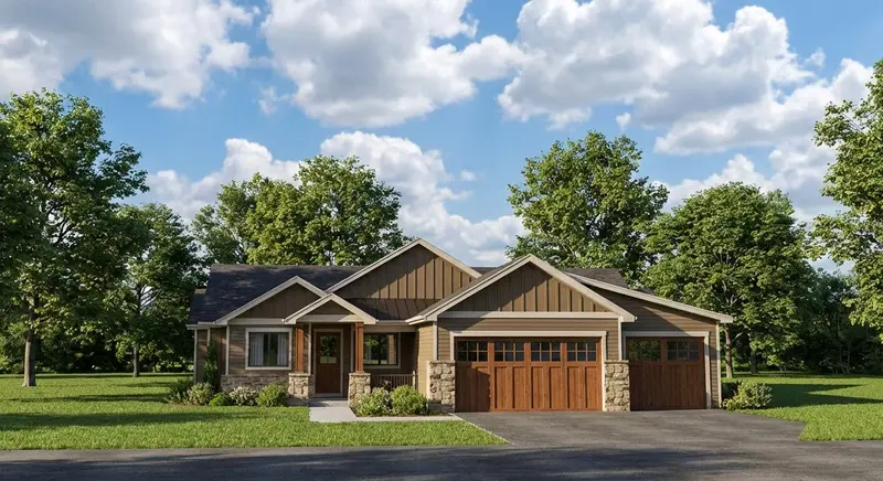 Craftsman-Style Residence With Basement And Three-Car Garage | 3-Bedroom, 2.5-Bath, 1,948 Sq Ft Design 1