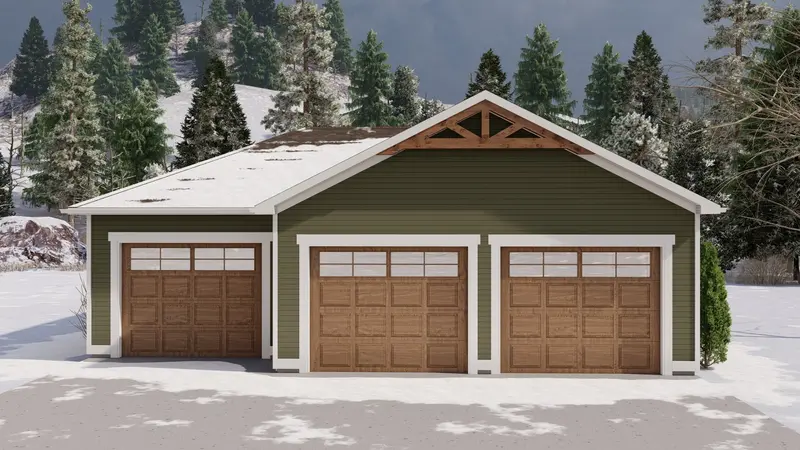 Detached Three-Car Garage Blueprint | 1,170 Sq Ft Structure With 10-Foot Ceilings 1