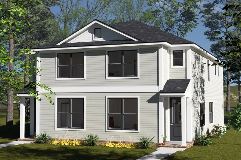 Duplex Architecture Plan | Two 4-Bed, 3-Bath Units | 3,264 Sq Ft Total Living Space 1