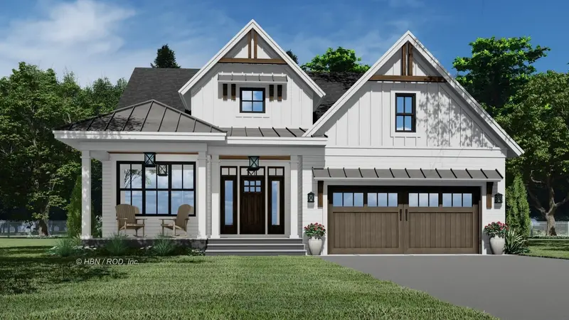 Farmhouse Plan With Butler’S Pantry, Loft, And Strategic Bedroom Separation 1
