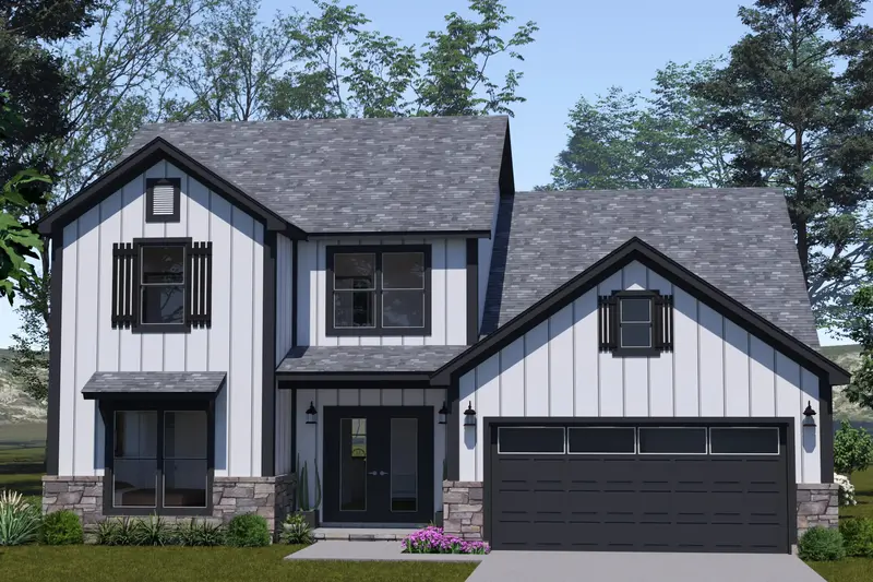 Farmhouse-Style 4-Bedroom Plan (2,102 Sq Ft) With Loft And Wraparound Porches 1