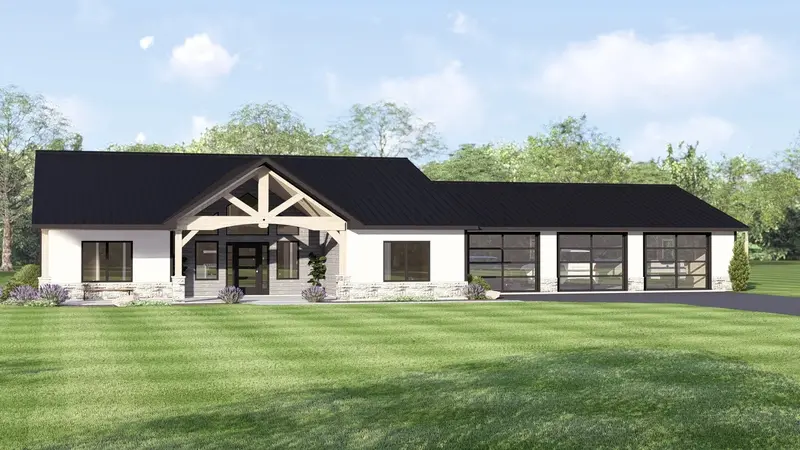 Farmhouse-Style Home Blueprint | 3 Bedrooms, 3.5 Baths | 2,280 Sq Ft With Three-Car Garage 1